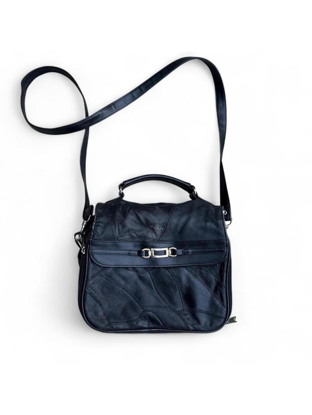 Women's Black and Navy Bag